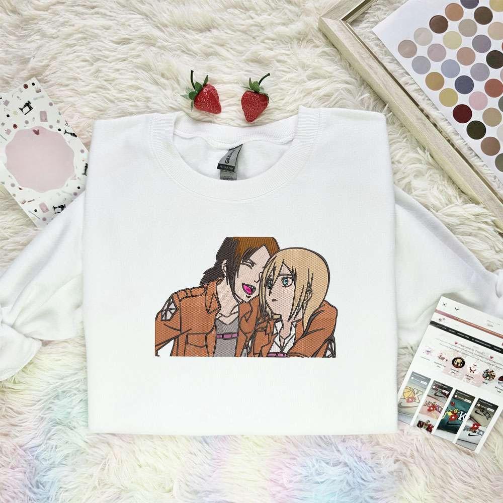 Ymir And Historia Attack On Titan Anime Embroidered Shirt , Anime Embroidered T-shirt Sweatshirt Hoodie, Inspired Anime Movie, Best Gift for Anime Fans
