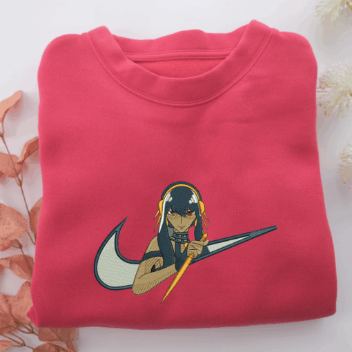Yor Forger Swoosh Nike Embroidered Sweatshirt, Nike Movie Inspired, Best Gifts Idea For Him Her - Image 5