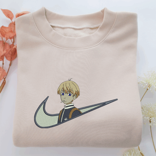 Young Manjiro Sano Swoosh Nike Embroidered Sweatshirt, Nike Movie Inspired, Best Gifts Idea For Him Her
