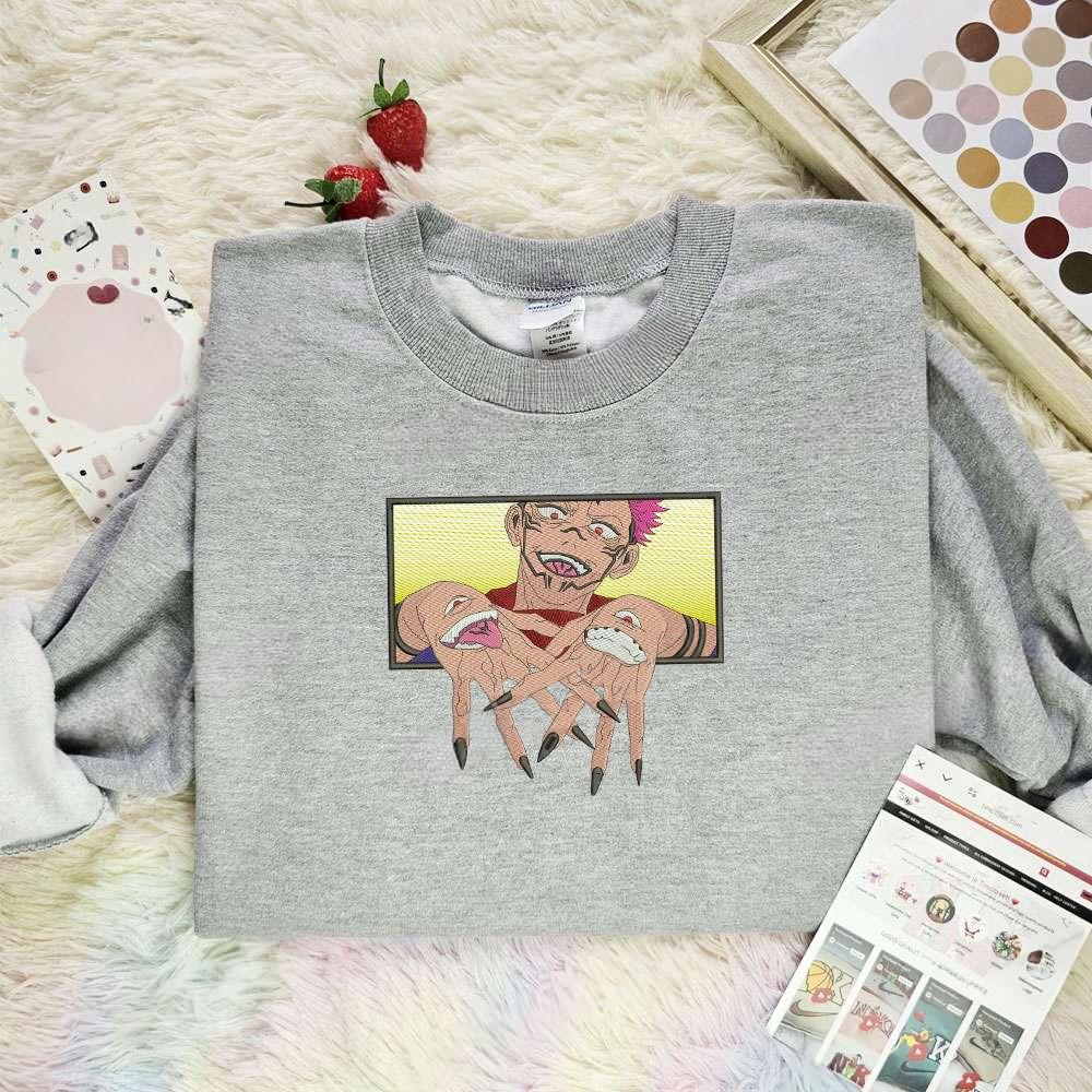 Yuji Itadori Rec Embroidered Shirt Jujutsu Kaisen Anime Embroidered Hoodie , Anime Embroidered T-shirt Sweatshirt Hoodie, Inspired Anime Movie, Best Gift for Anime Fans