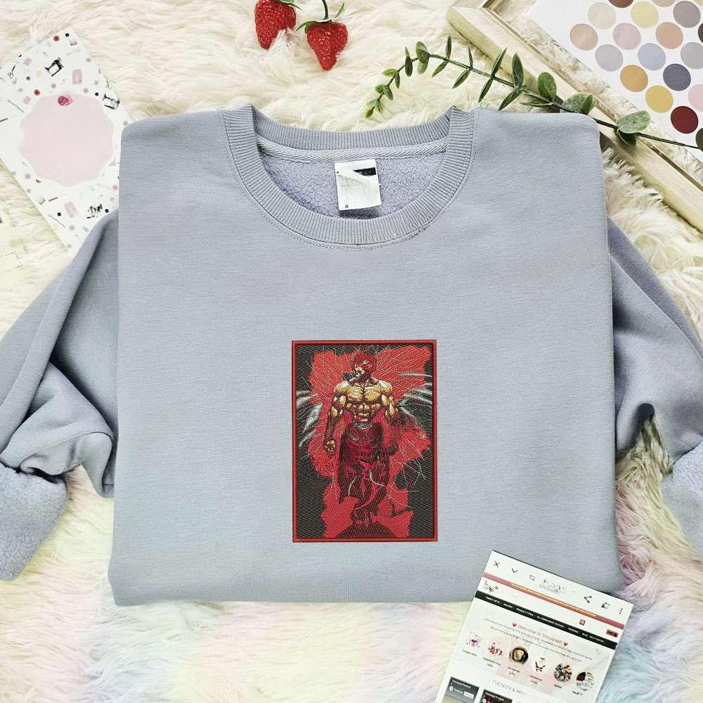 Yujiro Hanma Baki The Grappler Anime , Anime Embroidered T-shirt Sweatshirt Hoodie, Inspired Anime Movie, Best Gift for Anime Fans