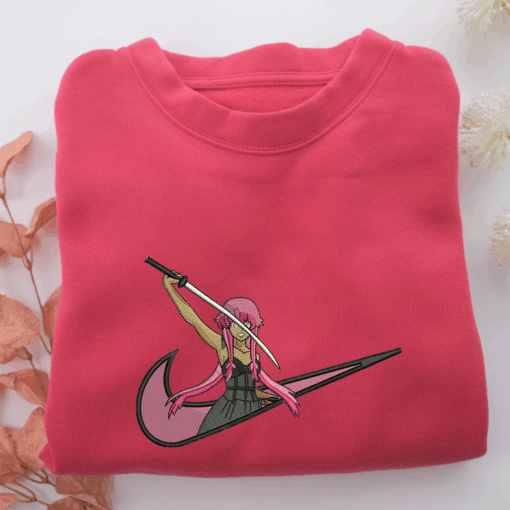 Yuno Gasai Swoosh Nike Embroidered Sweatshirt, Nike Movie Inspired, Best Gifts Idea For Him Her - Image 5