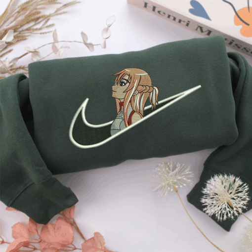 Yuuki Asuna Swoosh Nike Embroidered Sweatshirt, Nike Movie Inspired, Best Gifts Idea For Him Her - Image 3