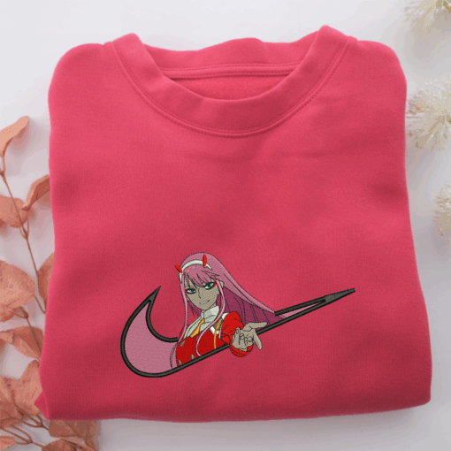 Zero Two Swoosh  Nike Embroidered Sweatshirt, Nike Movie Inspired, Best Gifts Idea For Him Her - Image 5