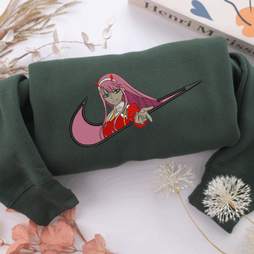 Zero Two Swoosh  Nike Embroidered Sweatshirt, Nike Movie Inspired, Best Gifts Idea For Him Her - Image 3