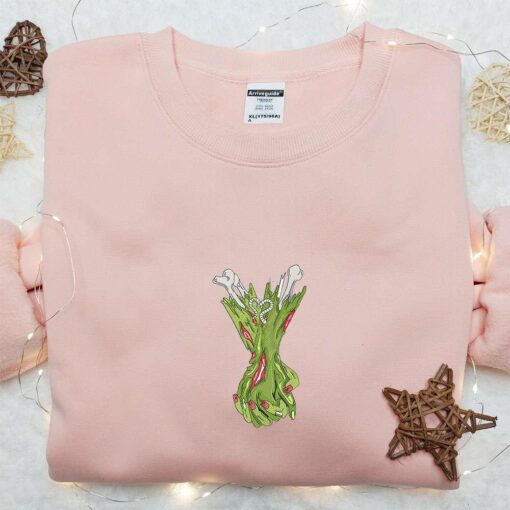 Zombie Holding Hands Embroidered Sweatshirt Valentines Day Embroidered Hoodie Best Halloween Gift Ideas