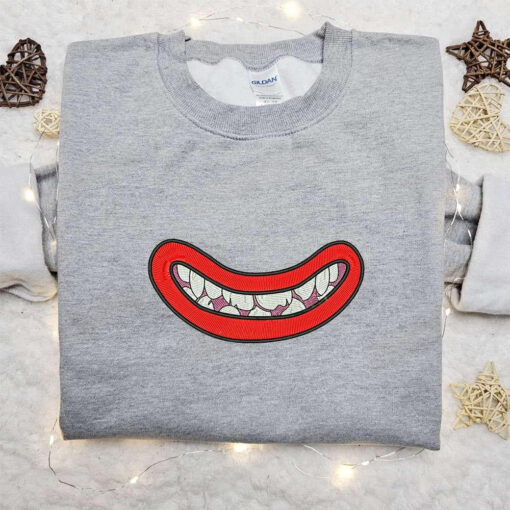 Zombie Mouth Embroidered Sweatshirt Halloween Embroidered Hoodie Best Halloween Gift Ideas