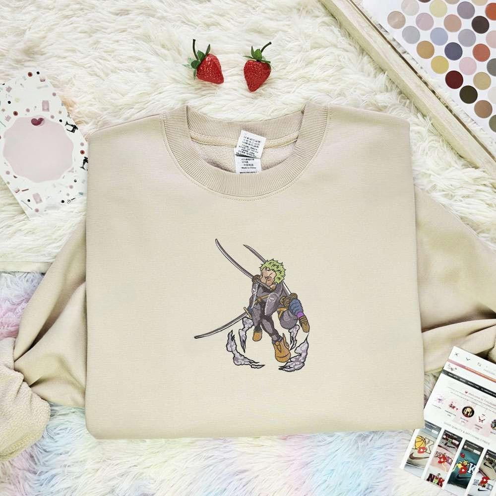 Zoro One Piece Anime , Anime Embroidered T-shirt Sweatshirt Hoodie, Inspired Anime Movie, Best Gift for Anime Fans