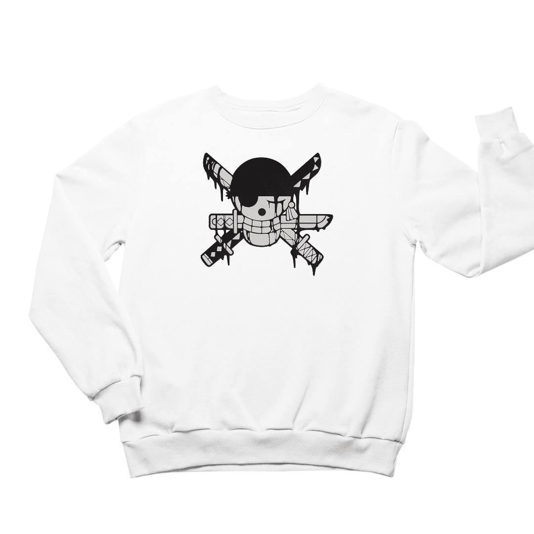 Zoro Skull Manga Sweatshirt Embroidered Sweatshirt Anime Best Gift Idea For Fan